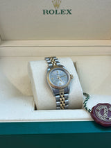 Rolex Oyster Perpetual 26mm Grey Dial Gold Steel Jubilee Bracelet Watch 67193
