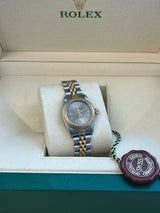 Rolex Oyster Perpetual 26mm Grey Dial Gold Steel Jubilee Bracelet Watch 67193