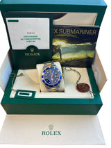 Rolex Submariner Date 40mm Gold/Steel Blue Serti Diamond Dial Men's Watch 16613