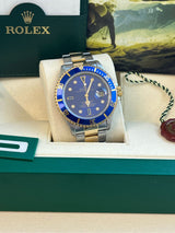 Rolex Submariner Date 40mm Gold/Steel Blue Serti Diamond Dial Men's Watch 16613