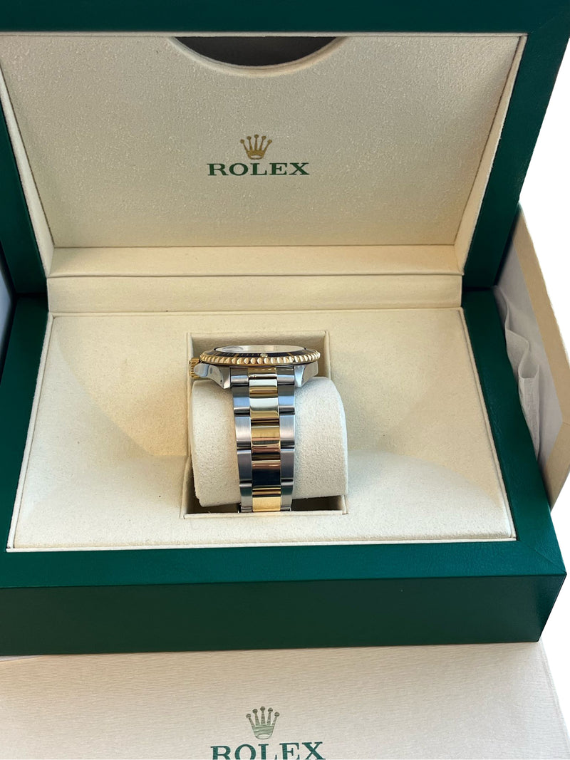 Rolex Submariner Date 40mm Gold/Steel Blue Serti Diamond Dial Men's Watch 16613