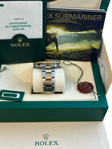 Rolex Submariner Date 40mm Gold/Steel Blue Serti Diamond Dial Men's Watch 16613