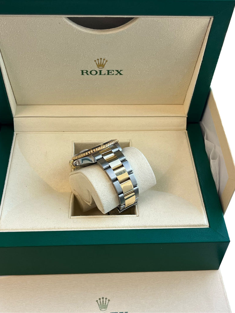 Rolex Submariner Date 40mm Gold/Steel Blue Serti Diamond Dial Men's Watch 16613