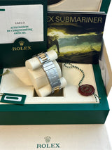 Rolex Submariner Date 40mm Gold/Steel Blue Serti Diamond Dial Men's Watch 16613