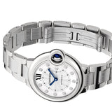 Cartier Ballon Bleu de Cartier 33mm Silver Guilloche Diamond Dial Watch W4BB0021