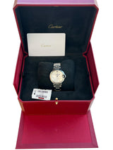 Cartier Ballon Bleu de Cartier 33mm Silver Guilloche Diamond Dial Watch W4BB0021