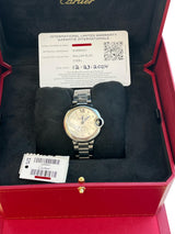 Cartier Ballon Bleu de Cartier 33mm Silver Guilloche Diamond Dial Watch W4BB0021
