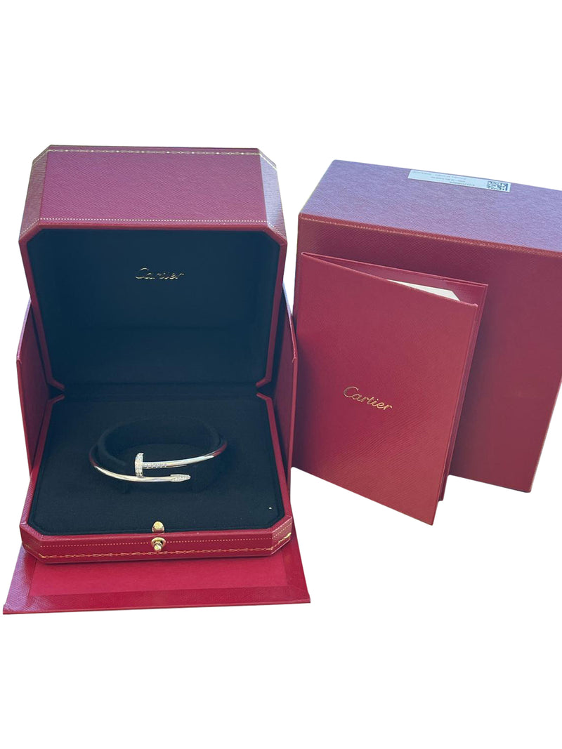Cartier Juste un Clou Bracelet Classic Model with 32 Diamonds In 18K White Gold