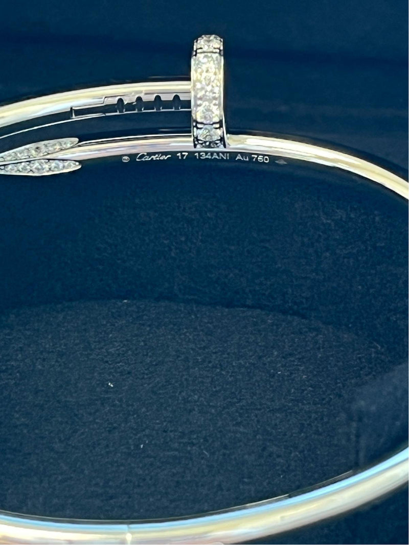Cartier Juste un Clou Bracelet Classic Model with 32 Diamonds In 18K White Gold