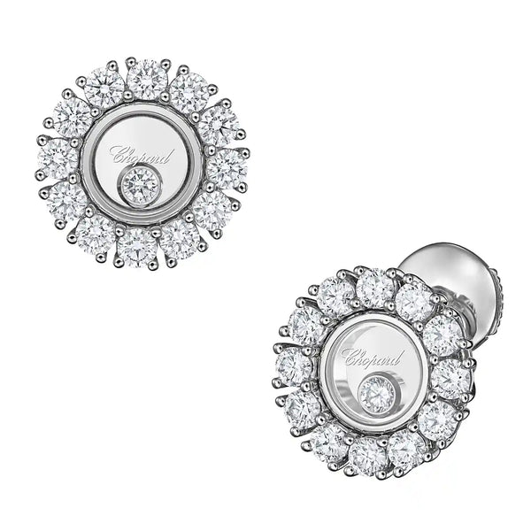 Chopard Happy Diamonds Icons Joaillerie 18K White Gold Dancing Diamond Earrings