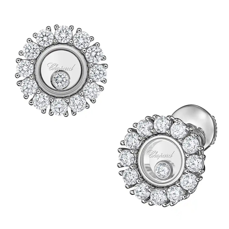 Chopard Happy Diamonds Icons Joaillerie 18K White Gold Dancing Diamond Earrings