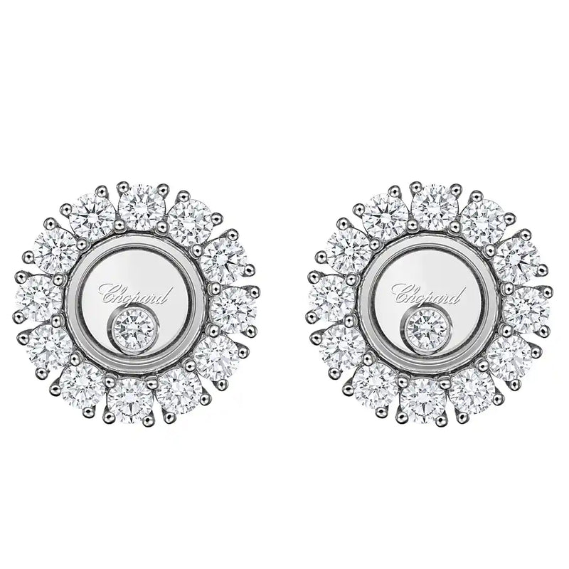Chopard Happy Diamonds Icons Joaillerie 18K White Gold Dancing Diamond Earrings