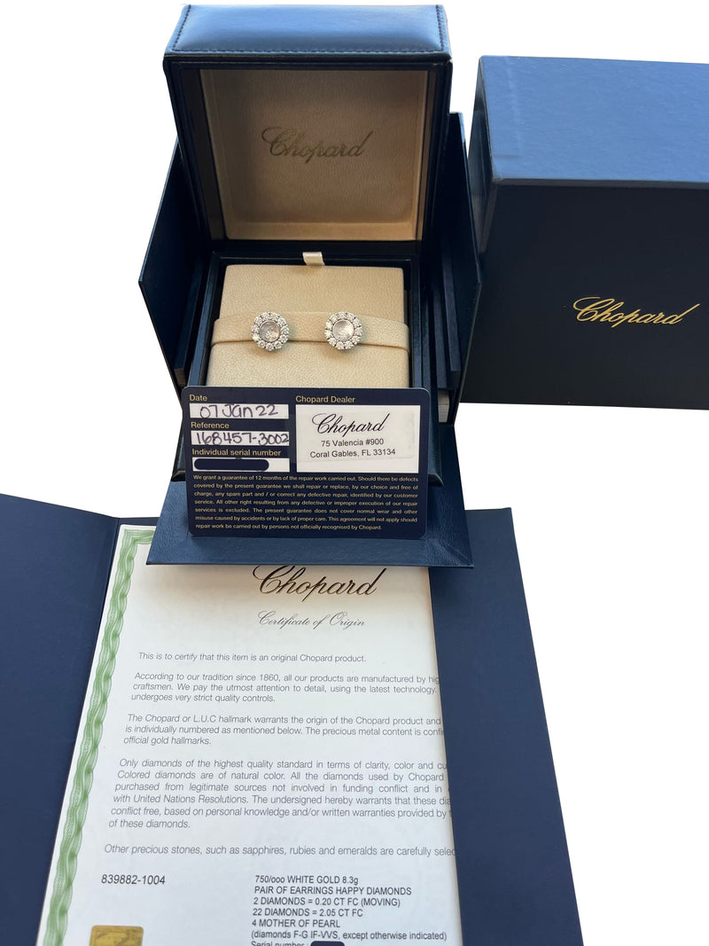 Chopard Happy Diamonds Icons Joaillerie 18K White Gold Dancing Diamond Earrings