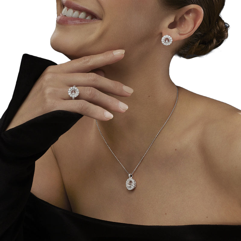 Chopard Happy Diamonds Icons Joaillerie 18K White Gold Dancing Diamond Earrings