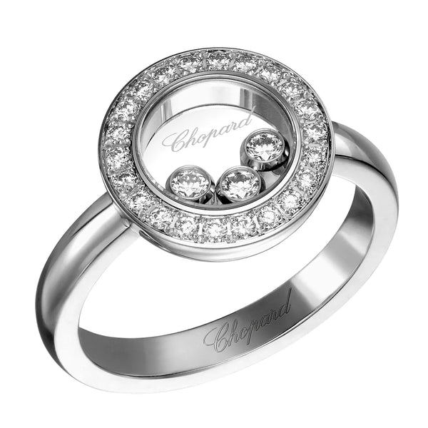 Chopard Happy Diamonds Icons 0.35ct Dancing Diamond Ring In 18K White Gold