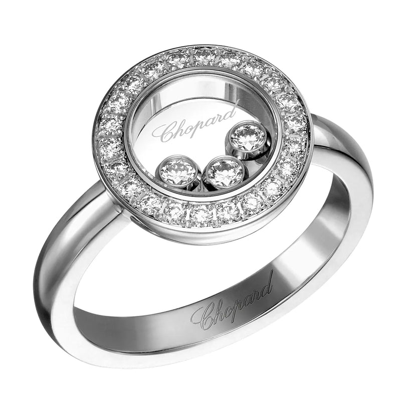 Chopard Happy Diamonds Icons 0.35ct Dancing Diamond Ring In 18K White Gold