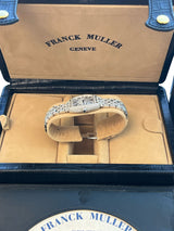 Franck Muller Cintree Curvex 18k White Gold with Diamond Tonneau Watch 2250 QZ D