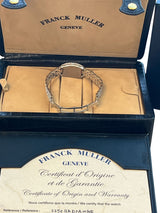 Franck Muller Cintree Curvex 18k White Gold with Diamond Tonneau Watch 2250 QZ D