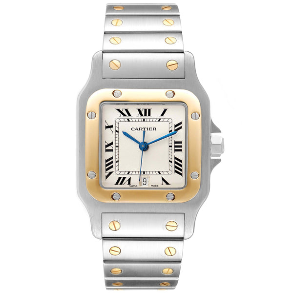 Cartier Santos Galbee 29mm Steel 18K Yellow Gold Mens Watch 187901