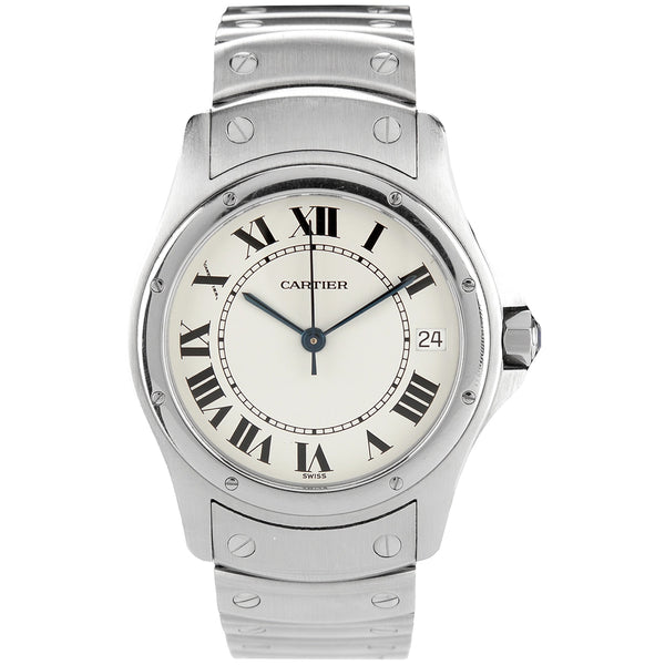 Cartier Santos Ronde 33mm Automatic White Dial Stainless Steel Watch 1920-1