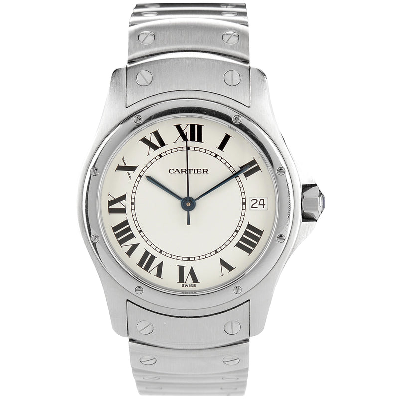 Cartier Santos Ronde 33mm Automatic White Dial Stainless Steel Watch 1920-1