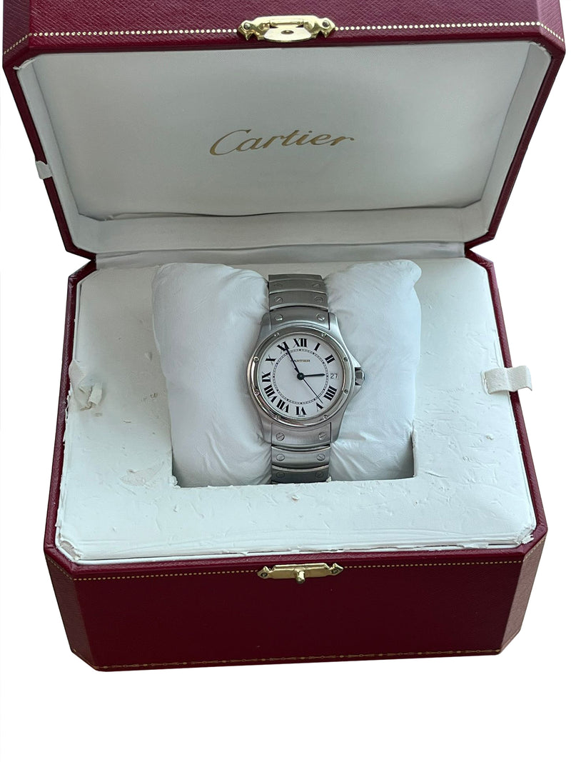 Cartier Santos Ronde 33mm Automatic White Dial Stainless Steel Watch 1920-1