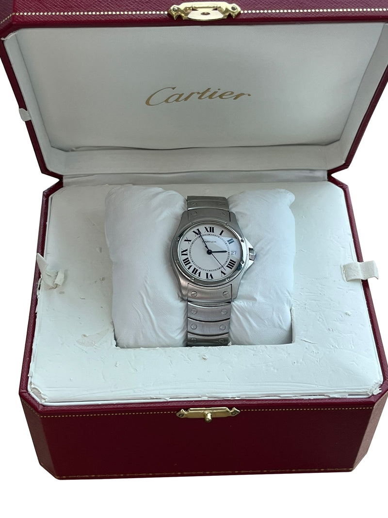 Cartier Santos Ronde 33mm Automatic White Dial Stainless Steel Watch 1920-1
