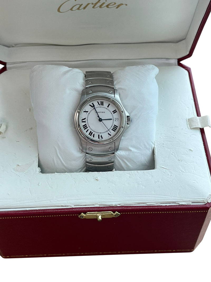 Cartier Santos Ronde 33mm Automatic White Dial Stainless Steel Watch 1920-1