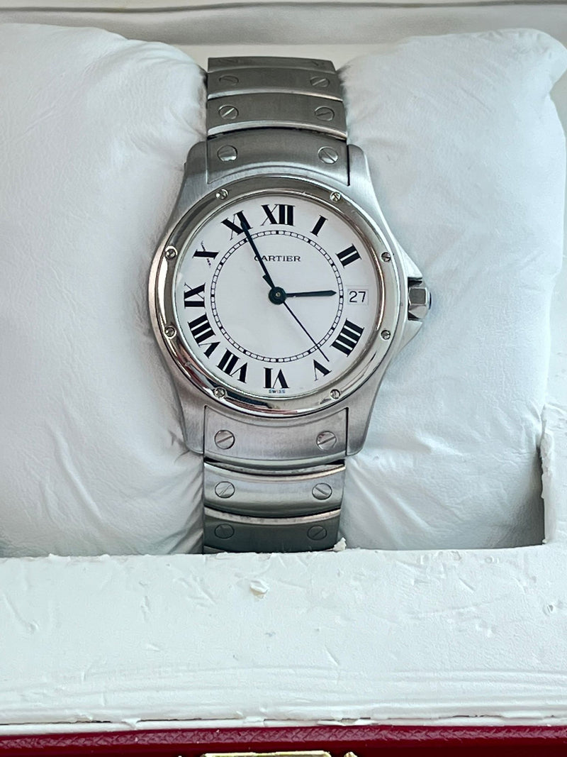 Cartier Santos Ronde 33mm Automatic White Dial Stainless Steel Watch 1920-1