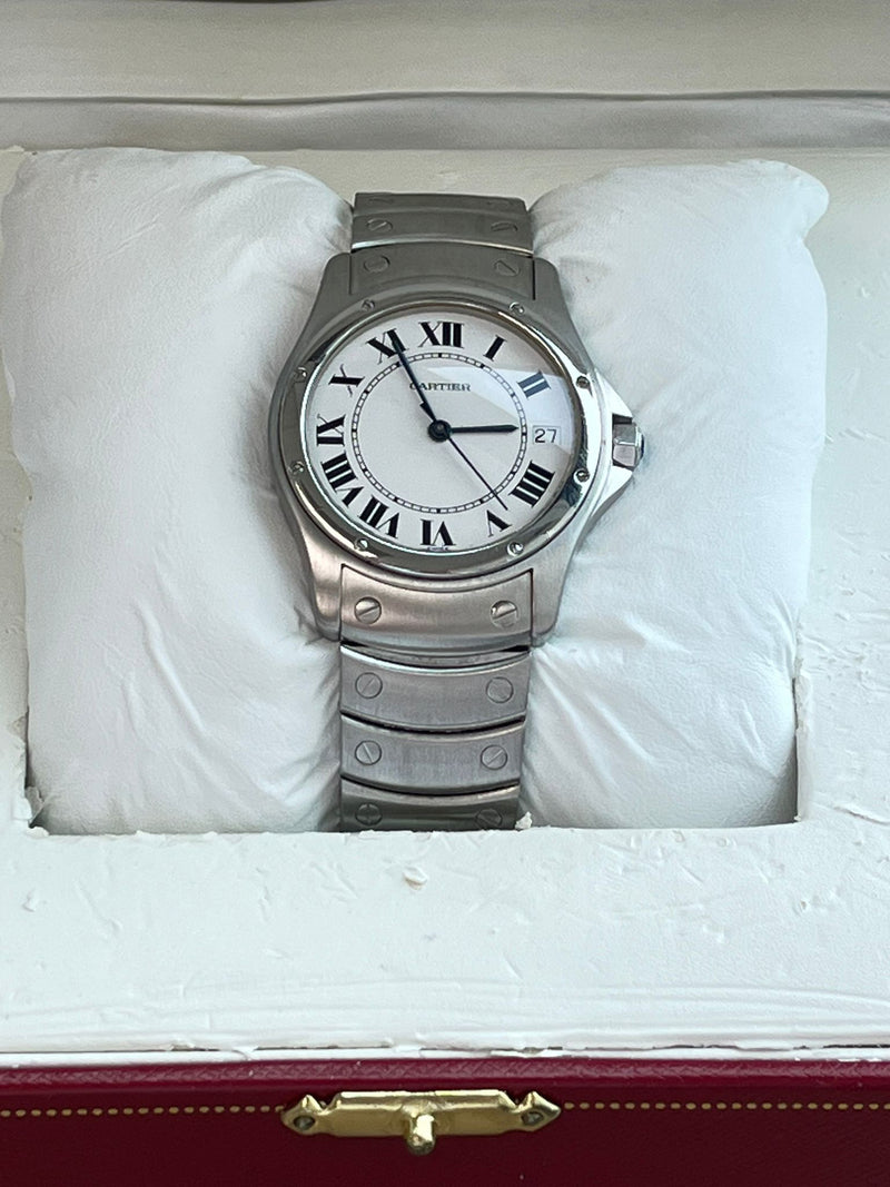 Cartier Santos Ronde 33mm Automatic White Dial Stainless Steel Watch 1920-1