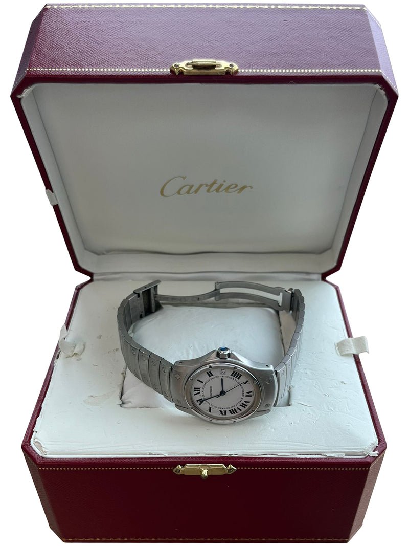 Cartier Santos Ronde 33mm Automatic White Dial Stainless Steel Watch 1920-1