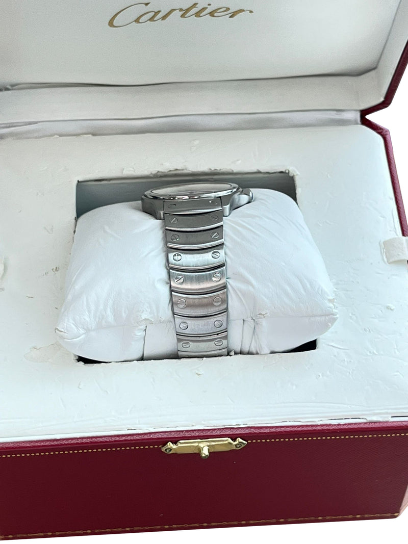 Cartier Santos Ronde 33mm Automatic White Dial Stainless Steel Watch 1920-1