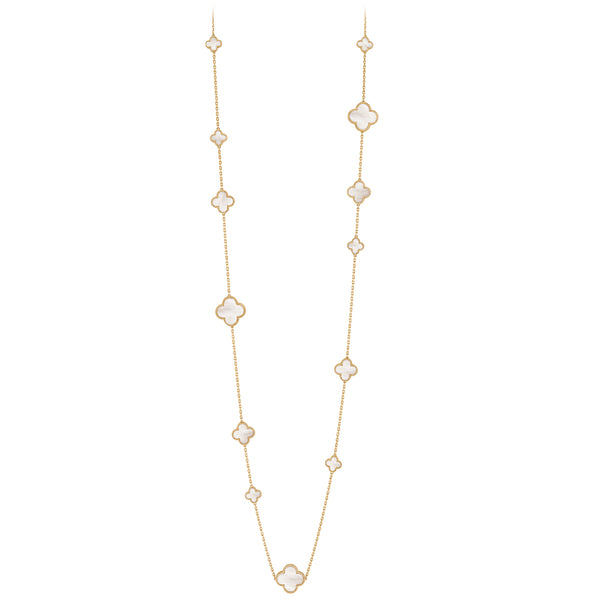 Van Cleef & Arpels Magic Alhambra Mother of Pearl Long Necklace 18K Yellow Gold
