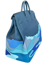 Hermes Birkin 50 Limited Edition Endless Road Bleu De Prusse Palladium Hardware