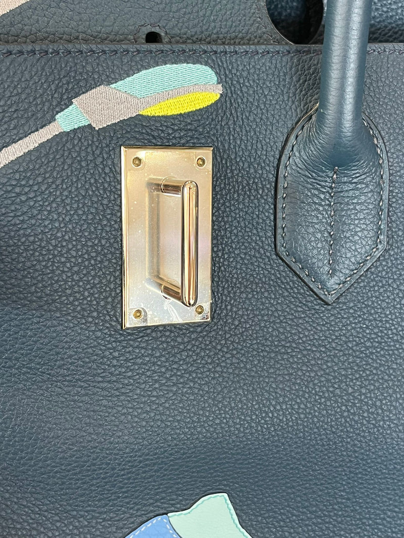 Hermes Birkin 50 Limited Edition Endless Road Bleu De Prusse Palladium Hardware