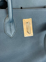 Hermes Birkin 50 Limited Edition Endless Road Bleu De Prusse Palladium Hardware