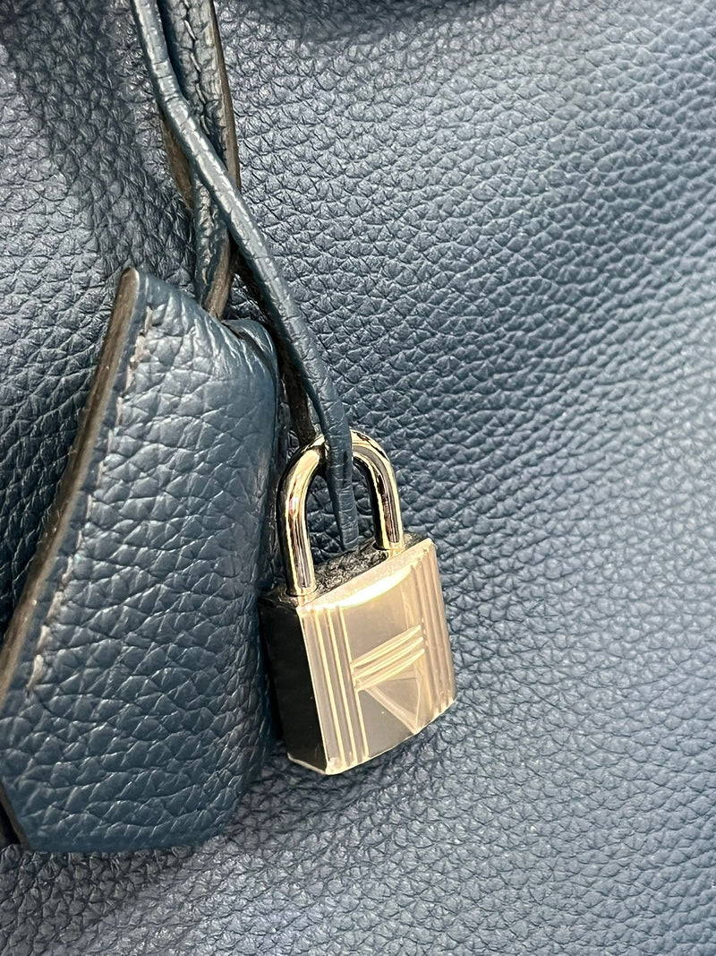 Hermes Birkin 50 Limited Edition Endless Road Bleu De Prusse Palladium Hardware
