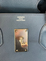 Hermes Birkin 50 Limited Edition Endless Road Bleu De Prusse Palladium Hardware