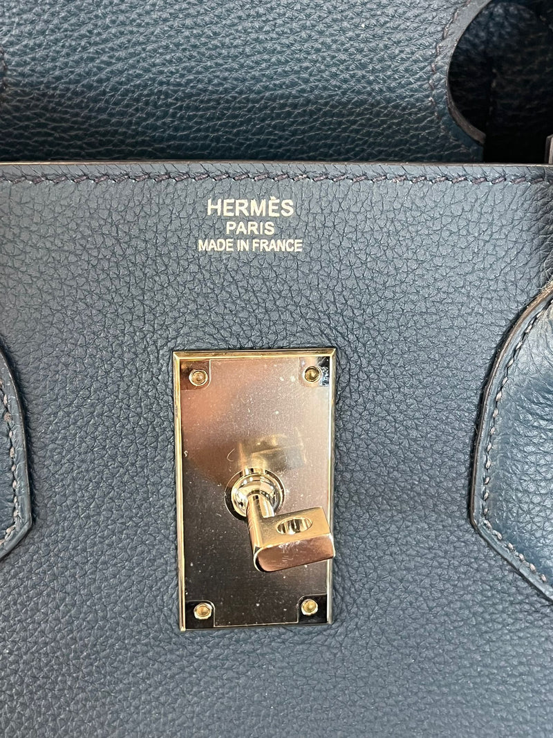Hermes Birkin 50 Limited Edition Endless Road Bleu De Prusse Palladium Hardware