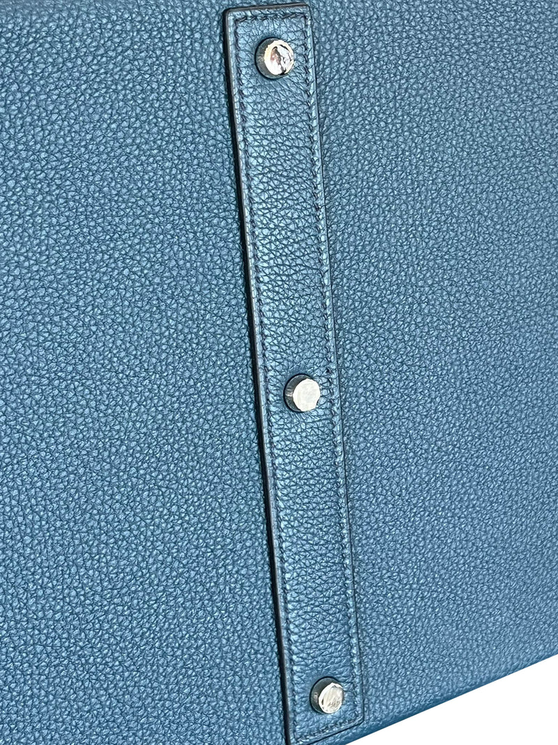 Hermes Birkin 50 Limited Edition Endless Road Bleu De Prusse Palladium Hardware