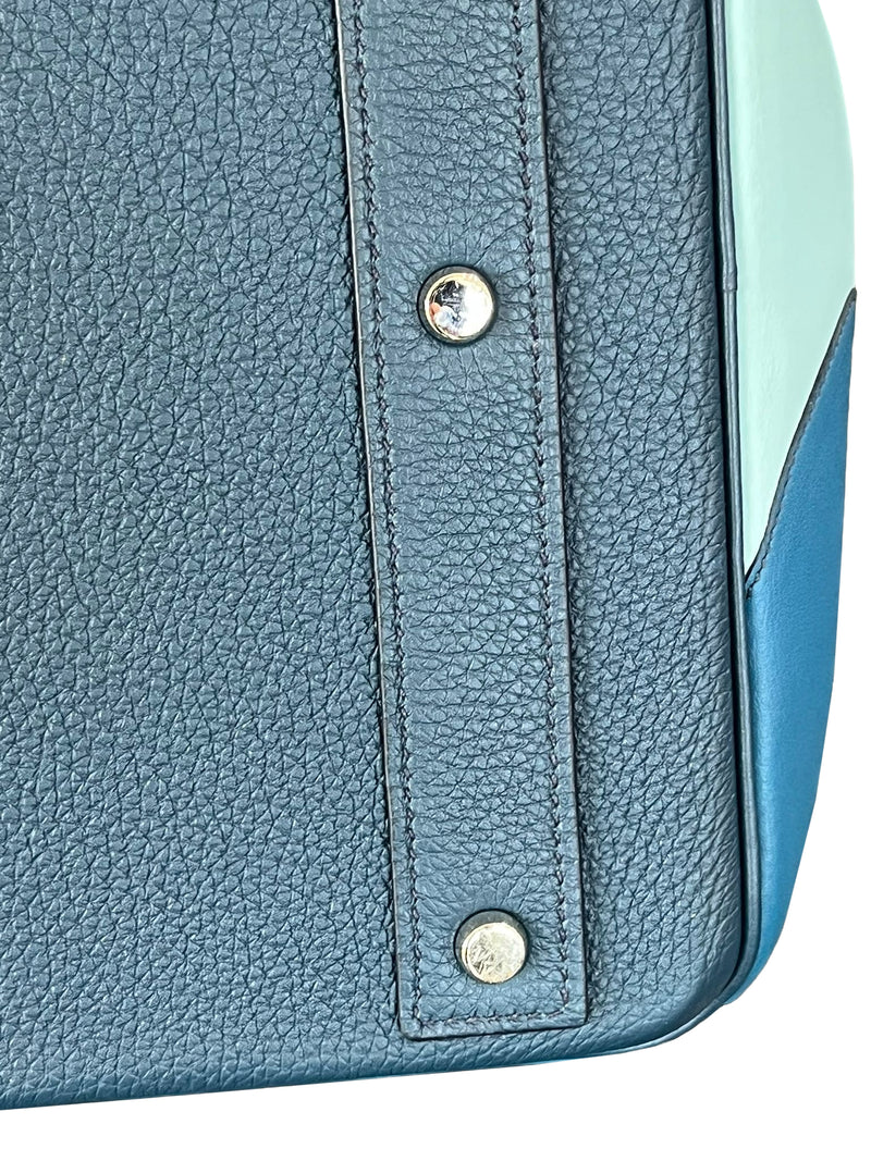 Hermes Birkin 50 Limited Edition Endless Road Bleu De Prusse Palladium Hardware