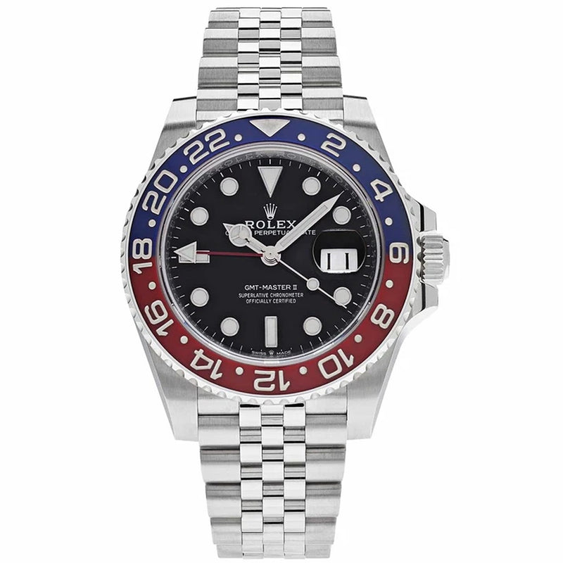 Rolex GMT-Master II 40mm Pepsi Stainless Steel Jubilee Bracelet Watch 126710BLRO