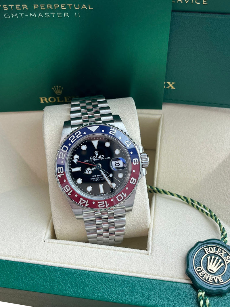 Rolex GMT-Master II 40mm Pepsi Stainless Steel Jubilee Bracelet Watch 126710BLRO