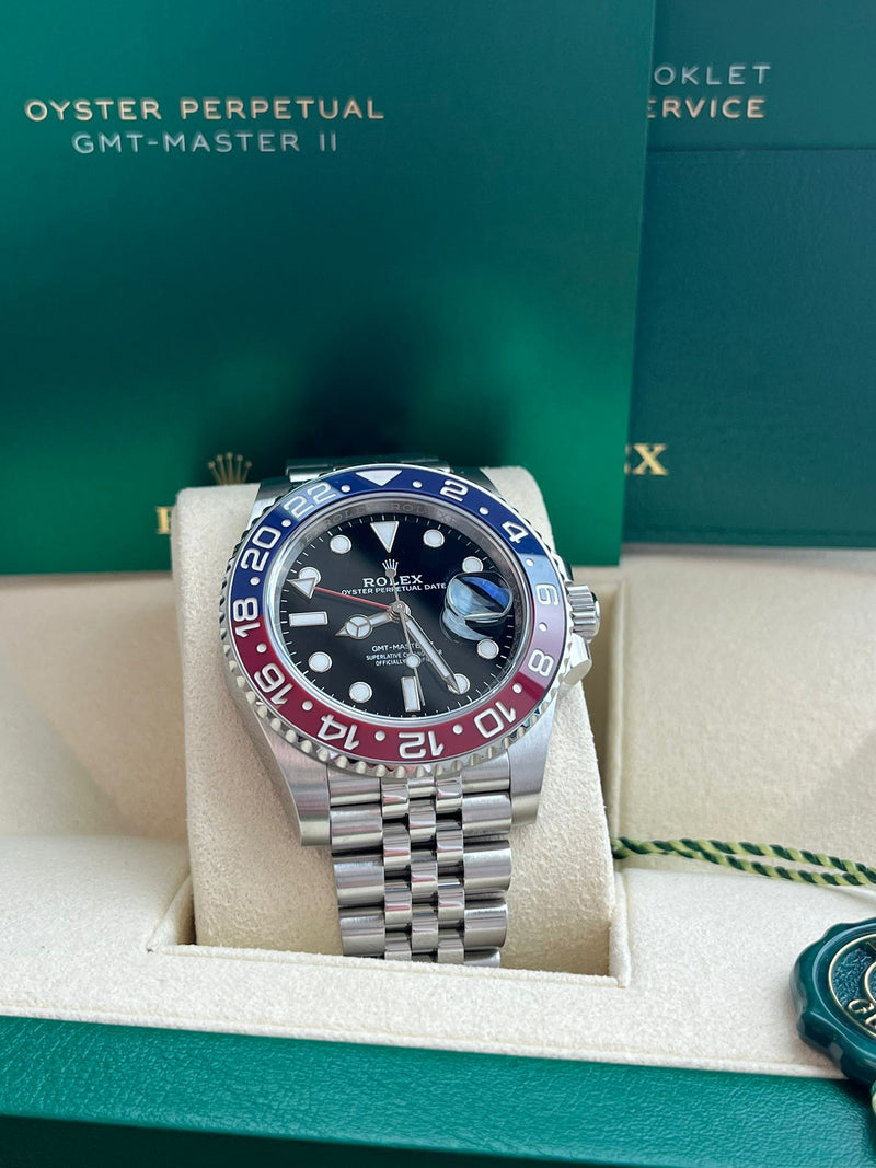 Rolex GMT-Master II 40mm Pepsi Stainless Steel Jubilee Bracelet Watch 126710BLRO