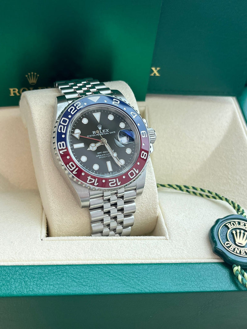 Rolex GMT-Master II 40mm Pepsi Stainless Steel Jubilee Bracelet Watch 126710BLRO