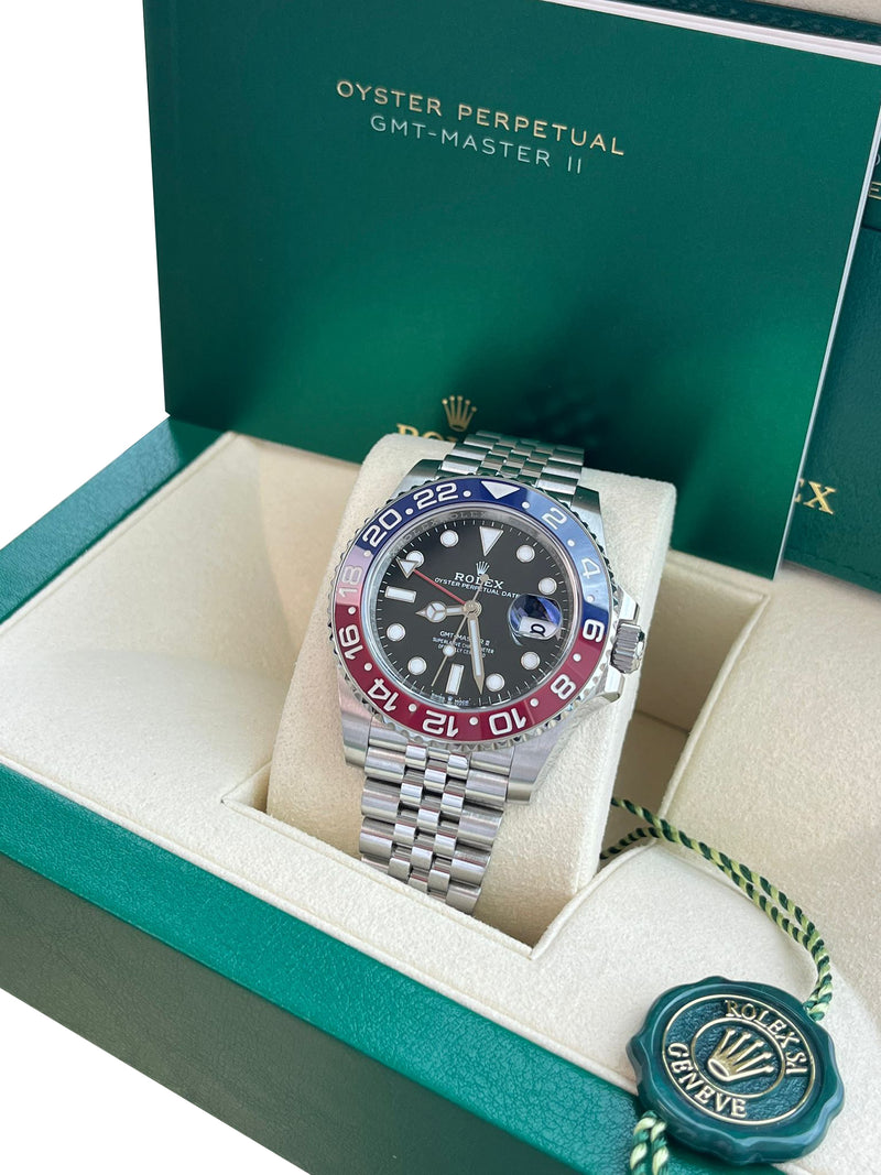Rolex GMT-Master II 40mm Pepsi Stainless Steel Jubilee Bracelet Watch 126710BLRO