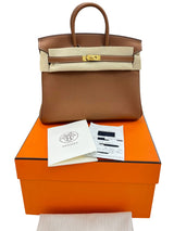 Hermes Birkin 25 Togo Calfskin Leather 37 Gold / Gold Hardware Handbag