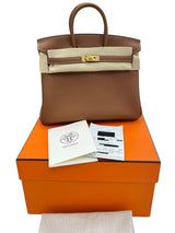Hermes Birkin 25 Togo Calfskin Leather 37 Gold / Gold Hardware Handbag