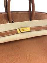Hermes Birkin 25 Togo Calfskin Leather 37 Gold / Gold Hardware Handbag