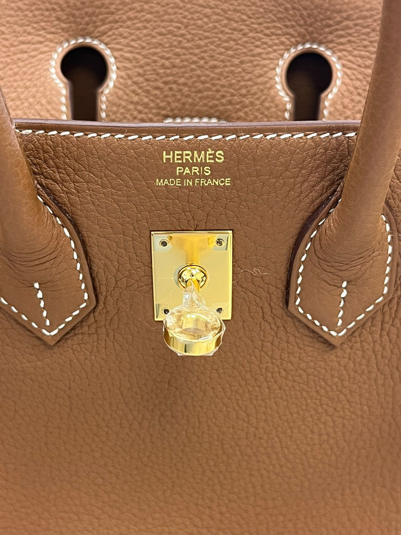 Hermes Birkin 25 Togo Calfskin Leather 37 Gold / Gold Hardware Handbag